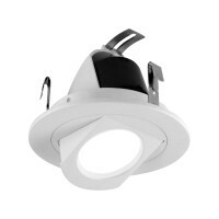 DLR4-R-10-120-3K-WH 4 in Aperture Adjustable Dimmable Retractable LED Downlight, LED Lamp, 8.5 W Fixture, 120 V AC, Cast Aluminum Housing