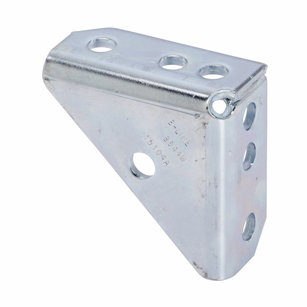 B844WZN 90 deg Welded Corner Universal Shelf Bracket, 4 in L x 1-7/8 in W x 7/32 in THK, Steel