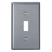 84001-E40 Standard Size Traditional Wall Plate, 1 Gangs, 2-3/4 in W x 4-1/2 in H, 302 Stainless Steel