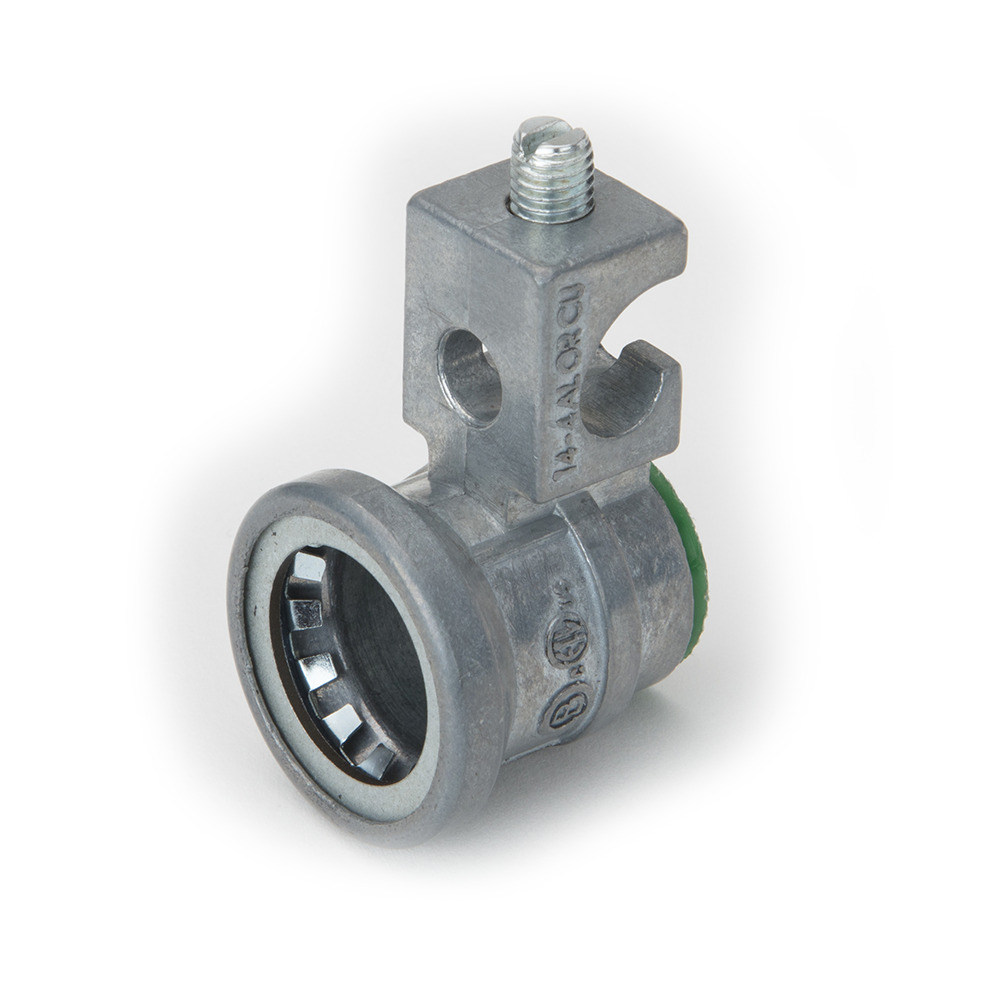 Mighty-Bite Push-EMT Push on Grounding Bushing, 1/2" Trade Size. Patented