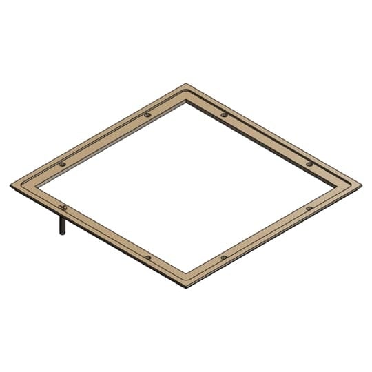 668-TRIM-BRS Steel City Recessed Service Edge Trim Ring, For Use With 668 S Four Gang Ultra Shallow Recessed Service Floor Box, 3/4 in Knockout, Steel