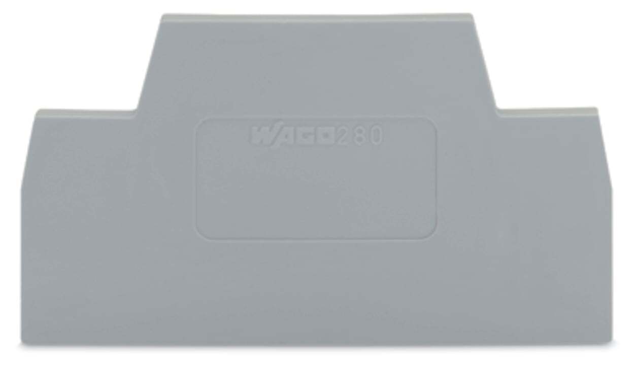 280-340 280 End and intermediate plate, For Use With Rail Mounted, Gray