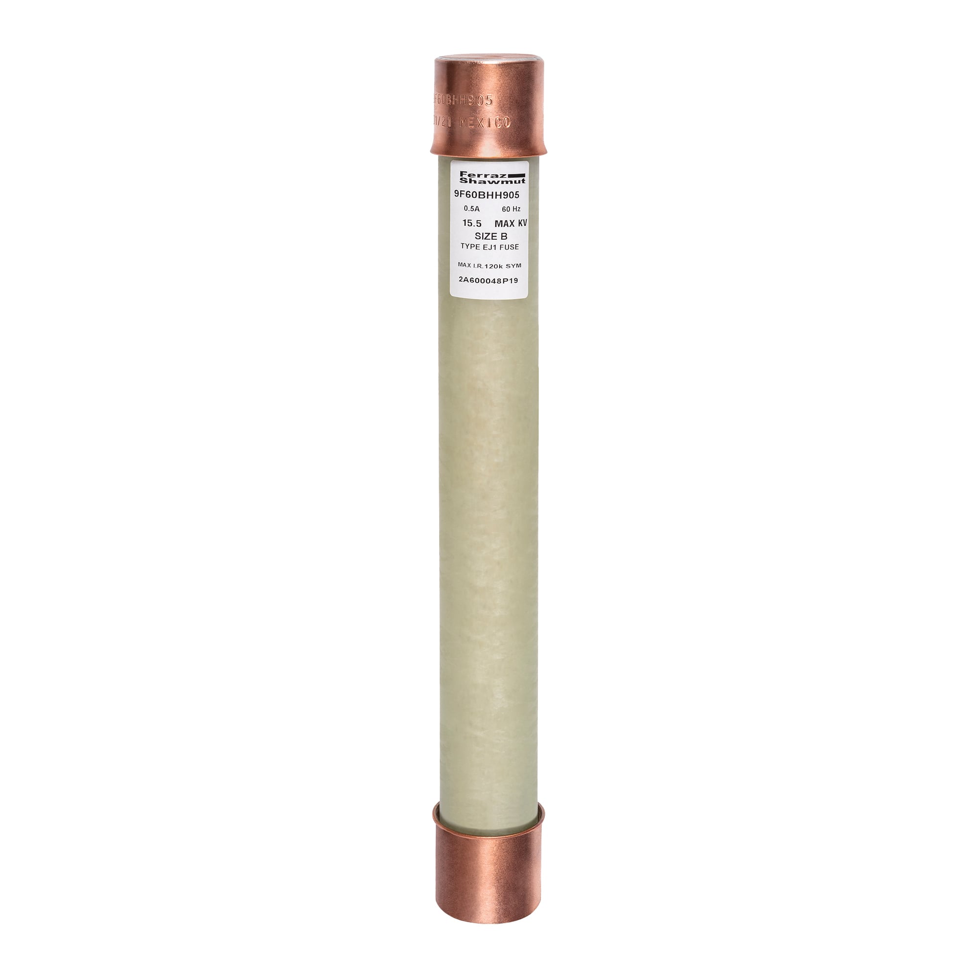 9F60BHH905 9F60 Current Limiting Potential Transformer Fuse, 0.5 A, 15.5 kV AC, 120 kA Interrupt, Class: E