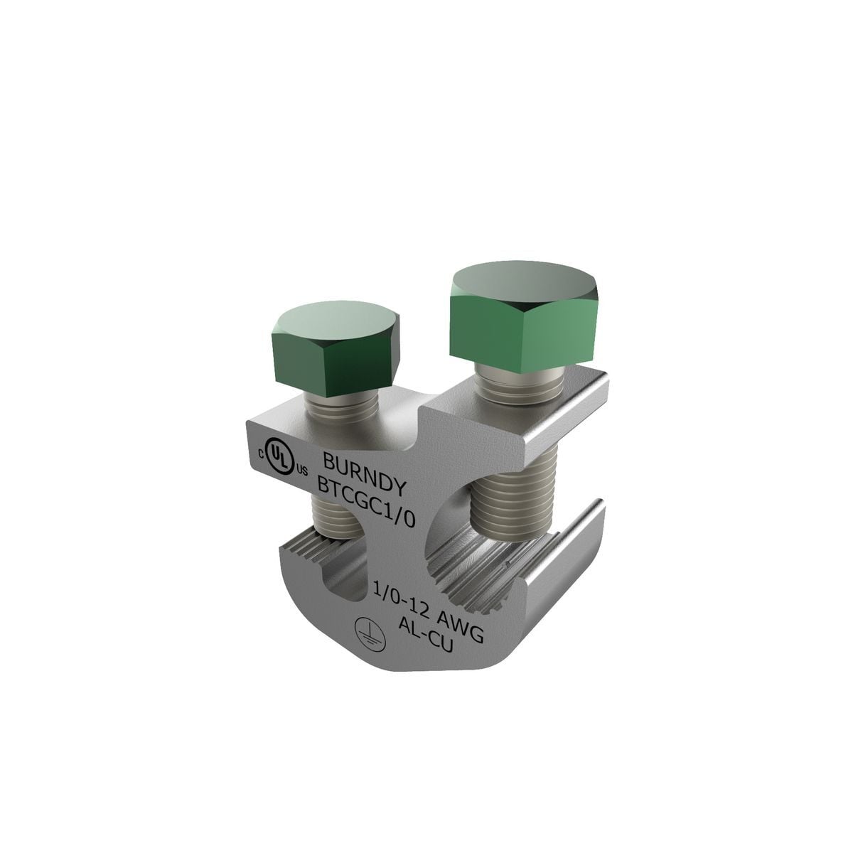 BTCGC1/0SS Ground Tray Clamp, 12 to 1/0 AWG Conductor, 3/8 in THK Bar, Aluminum