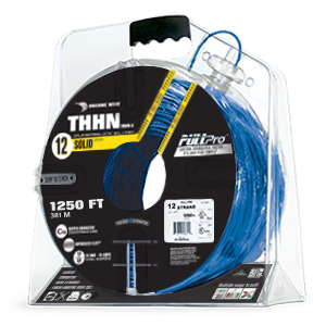 105100804055 PullPro Copper THHN Wire, 12 AWG, Solid, Blue, 1250 ft