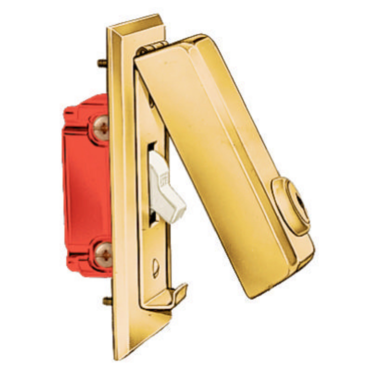 HBL96062 Non-Weatherproof Straight Cylinder Fabricated Locking Cover With (1) Standard Toggle Opening, 1.97 in L x 1.58 in W x 1.16 in D, Brass