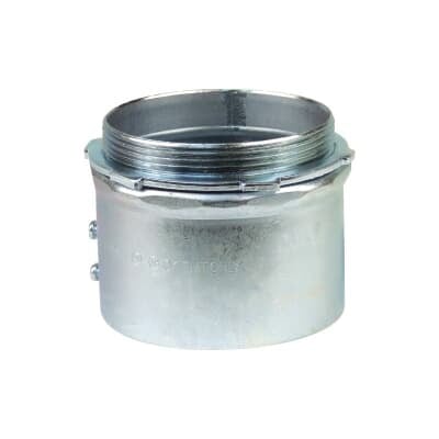 TC1210A Steel City Non-Insulated Set Screw Connector, 4 in Trade, For Use With EMT Conduit, Steel, Zinc Plated
