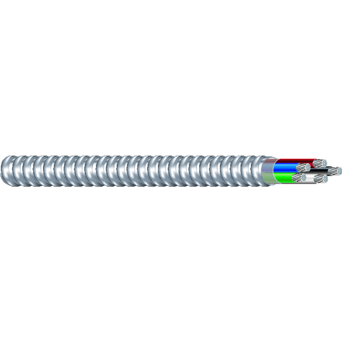 55720701 Alumaflex MC Aluminum Feeder Cable, THHN/THWN, 2/0 AWG, 3 Conductors, Stranded, 1000 ft reel