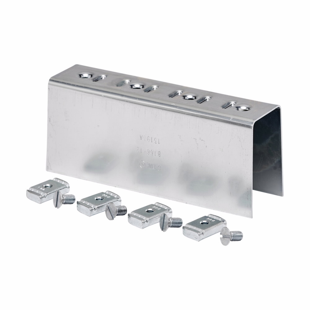 B166-22ZN 4-Hole Splice Clevis, 7-1/4 in L, For Use With B22, B24, B26 Channel, Steel
