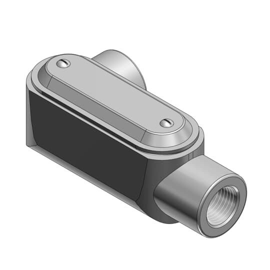 LL67CG-TB T&B BlueKote Type LL Pre-Assembled Conduit Body With Cover, Gasket, 2 in Hub, Form 7 Form, 51 cu-in Capacity, Iron, Epoxy Powder Coated/Zinc Plated
