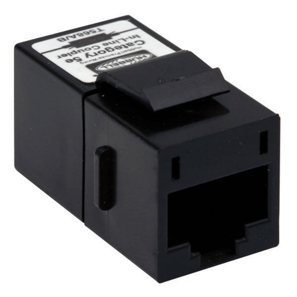 SFC5EBK Slim Snap-Fit Pass-Through Standard In-Line Coupler, RJ45 Port, Cat 5e Cable, Female x Female Connection, Black