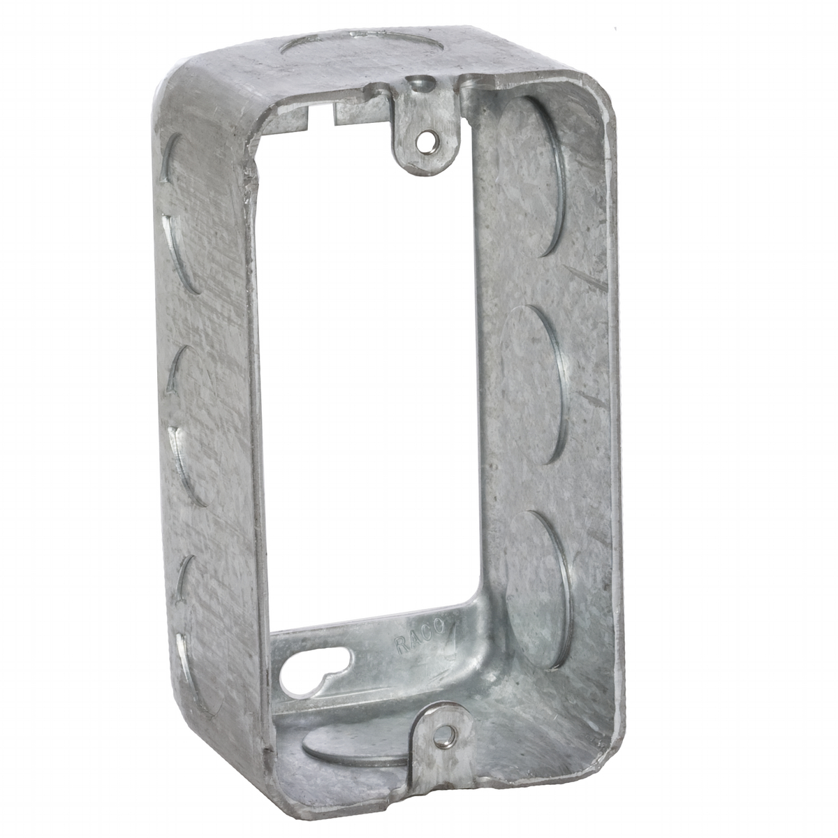 665 Extension Ring Handy Box, Steel, 13 cu-in, 1 Gang, 1 Outlet, 6 Knockouts