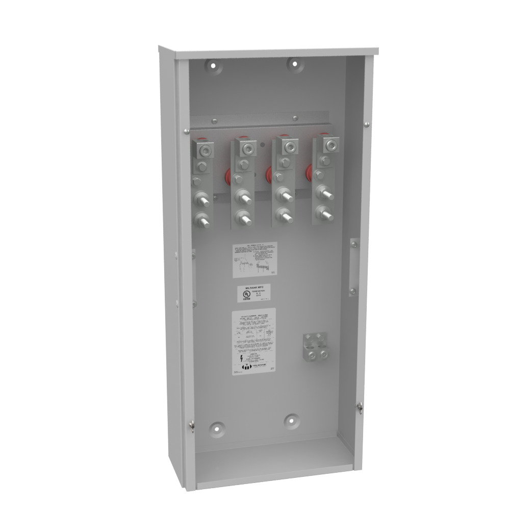 400 AMP 3 PH 600 VOLT 16IN-36IN-7IN PNTD STL NO KO LIFT OFF SCR FRONT .5-13 STUDS 1 LUG PER LND - 4-600kcmil 10K AIC
