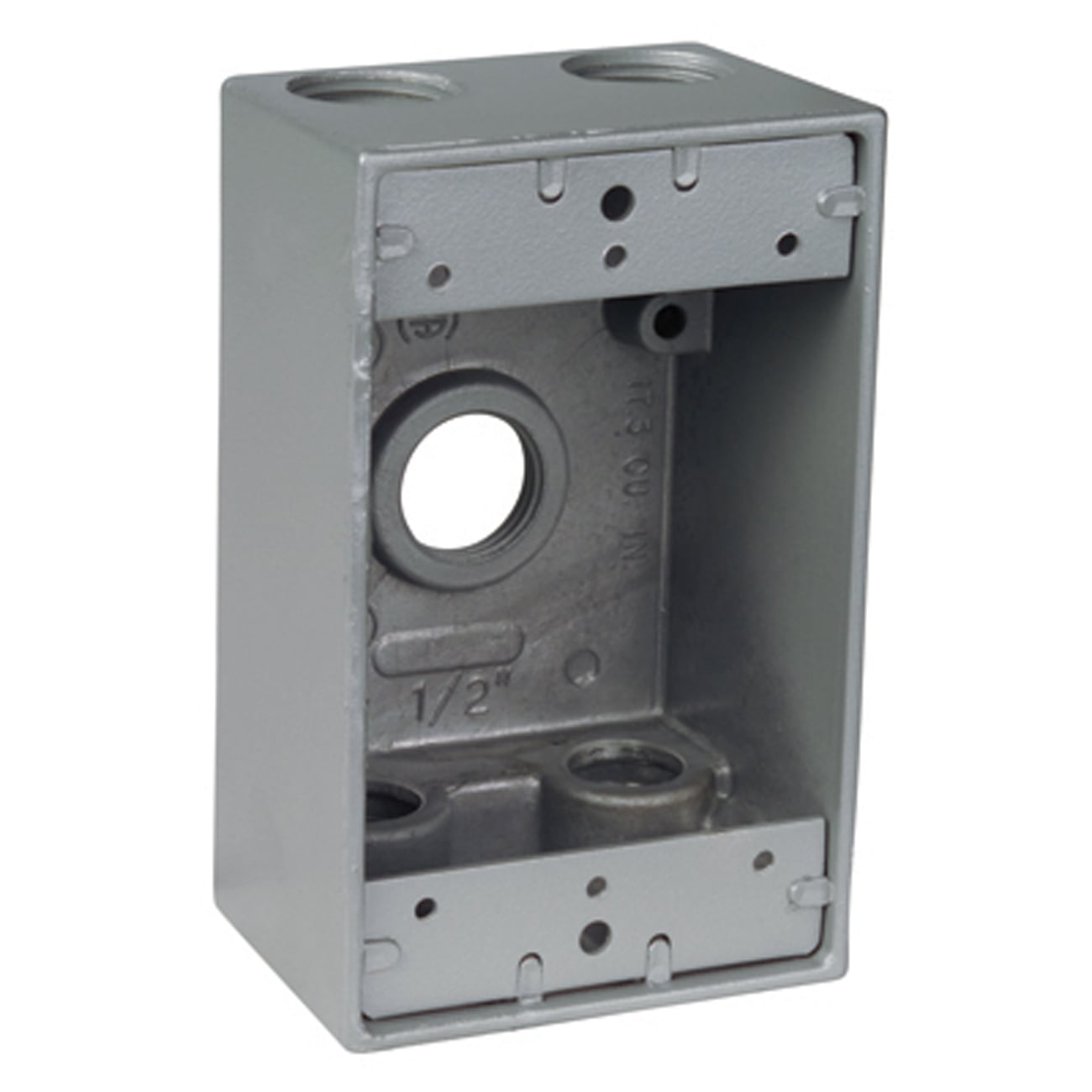 IH5-1 Red Dot Universal Weatherproof Box, Die Cast Aluminum, 17.3 cu-in Capacity, 1 Gangs, 5 Outlets, 4-9/16 in H x 2-13/16 in W x 2 in D