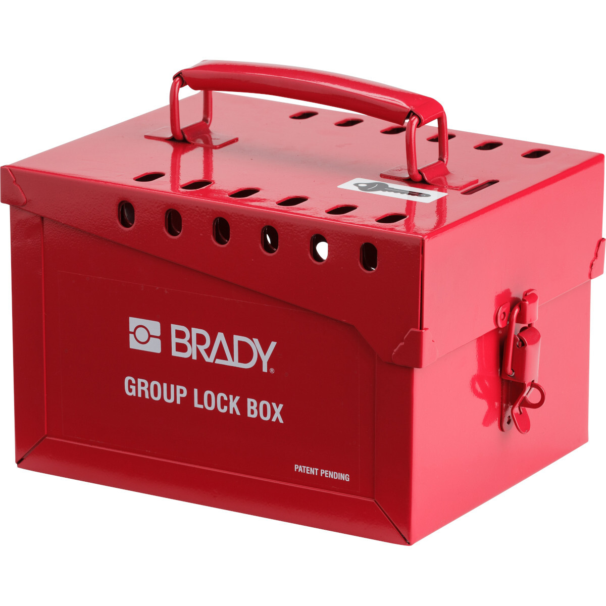 51171 Extra Empty Large Heavy Duty Portable Group Lockout Box, 13 Padlocks, Red, 6 in H x 7 in W x 8.9 in D