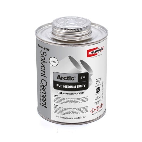 55919 Artic Low VOC Medium Body Solvent Cement, 1 pt Container, Clear