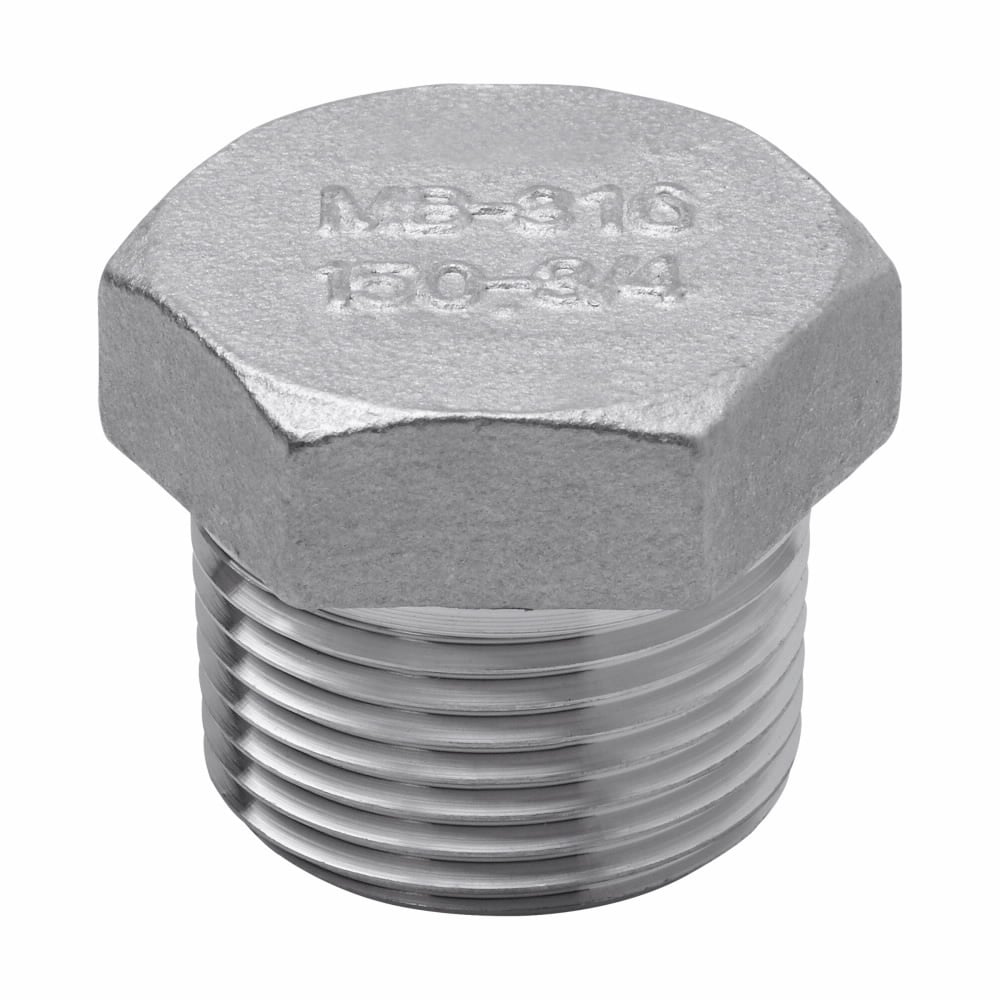 PLG75SS Hex Head Threaded Conduit Plug, 3/4 in, For Use With Closing/Opening Threaded Conduit Hub and IMC/Rigid Conduit, 316 Stainless Steel
