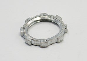 101-DC Bridgeport Conduit Locknut, 1/2 in, For Use With Rigid Conduit, Die Cast Zinc, Ball Burnished/Mirror Smooth