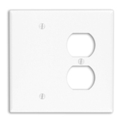 80508-I Blank Midway Size Combination Wall Plate, 2 Gangs, 4.94 in W x 4.875 in H, Thermoset, Ivory