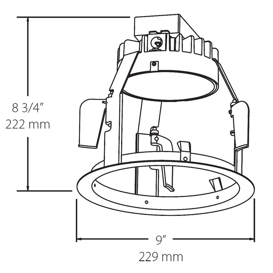 DLED8R38N 8 in Rough-In Round Standard Retrofit Downlight, 7-7/8 to 8-7/8 in Ceiling Opening, 120/208/240/277 V AC, Die Cast Aluminum Housing