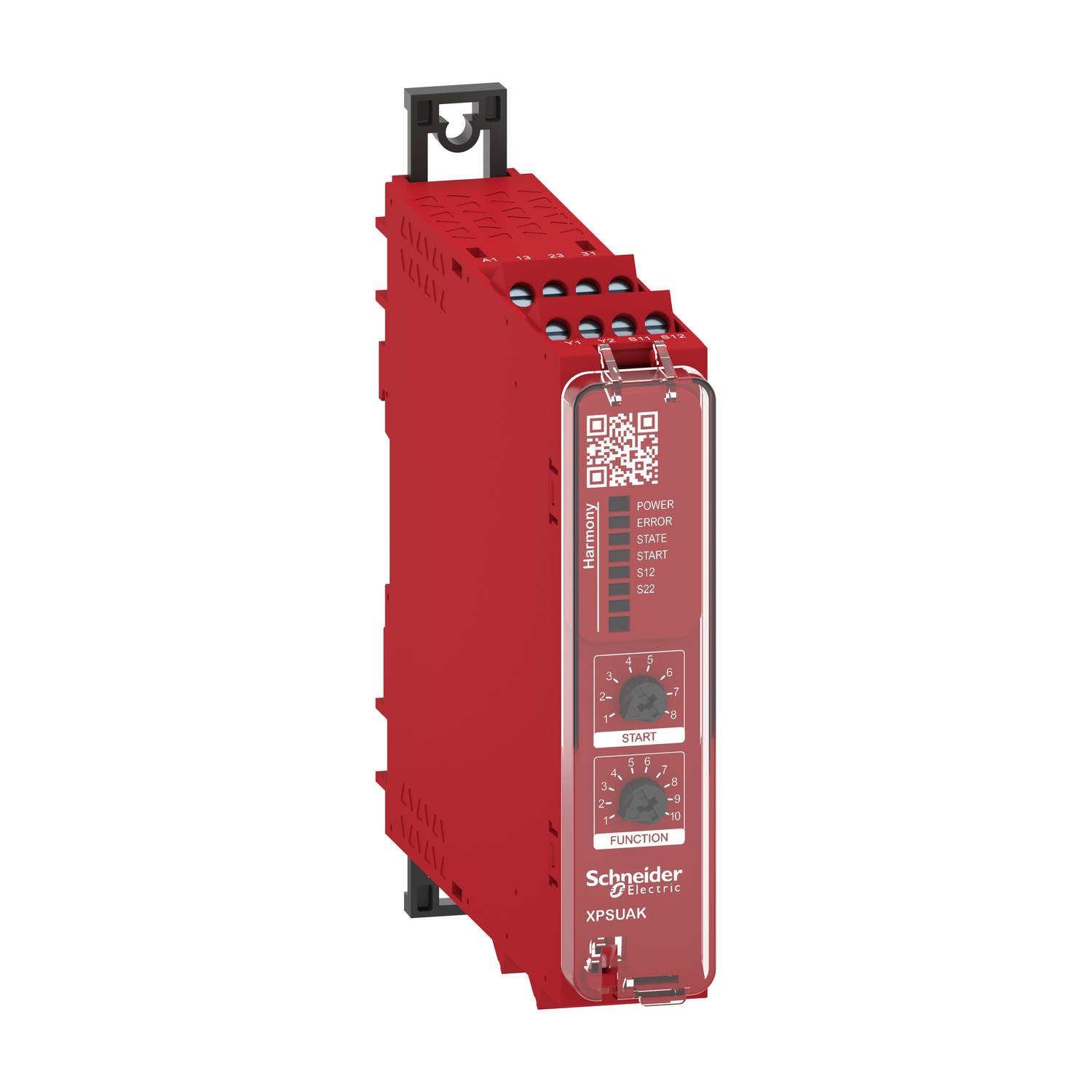 XPSUAK12AP Preventa Safety Module, 0.89 in W x 4.61 in D x 4.3 in H, 24 V AC/DC, 8 A, 2NO-3NC Contact