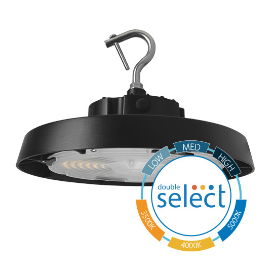 HBC5 LED Circular Low Bay/High Bay, Wattage Selectable 200W/220W/240W, CCT Selectable 3500K/4000K/5000K, 120-277V, 80 CRI,  Black