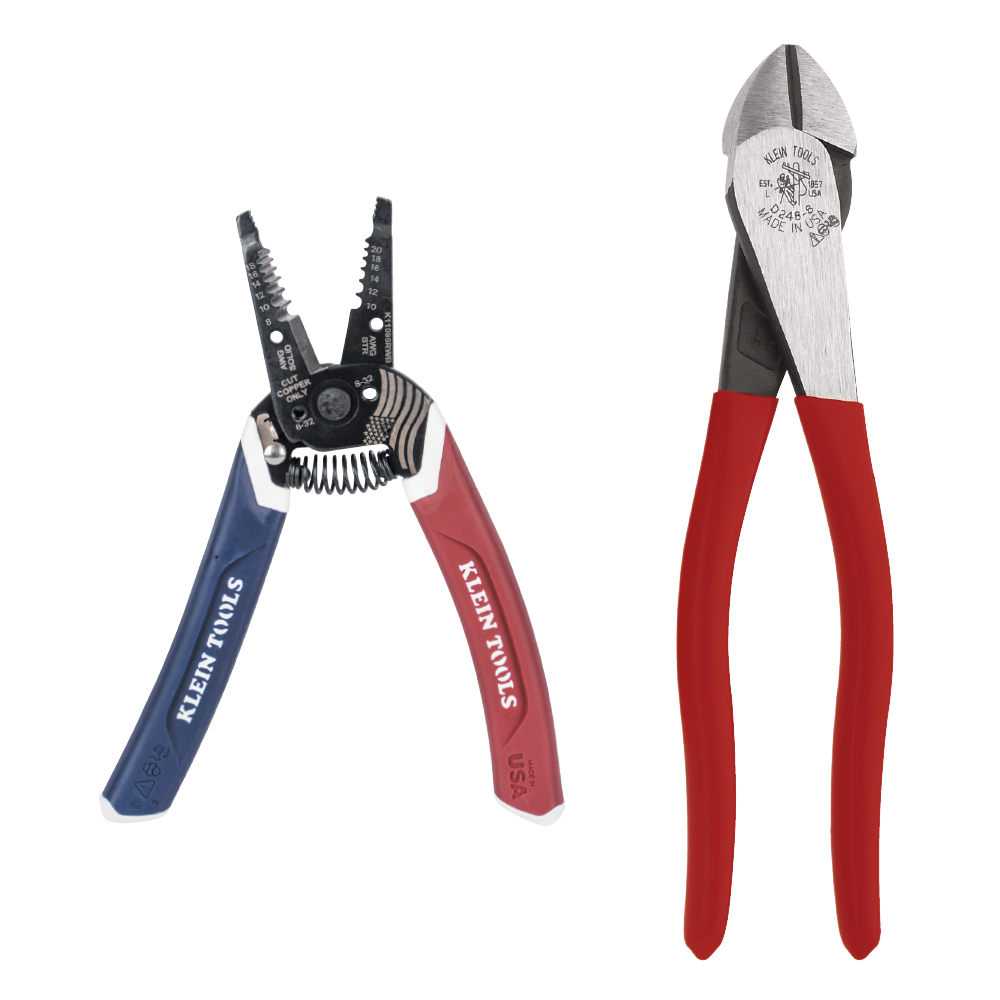 94156 Kit Diagonal Plier and Stripper, Steel Jaw, 12.5 in OAL