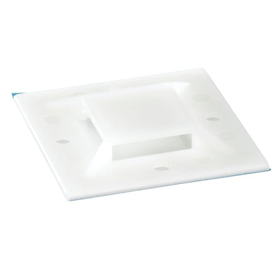 TC368A Ty-Rap Hook and Loop Cable Tie Mounting Base, 4-Way, Self-Adhesive/Threaded Mount, Nylon/Polyamide 6.6, Natural