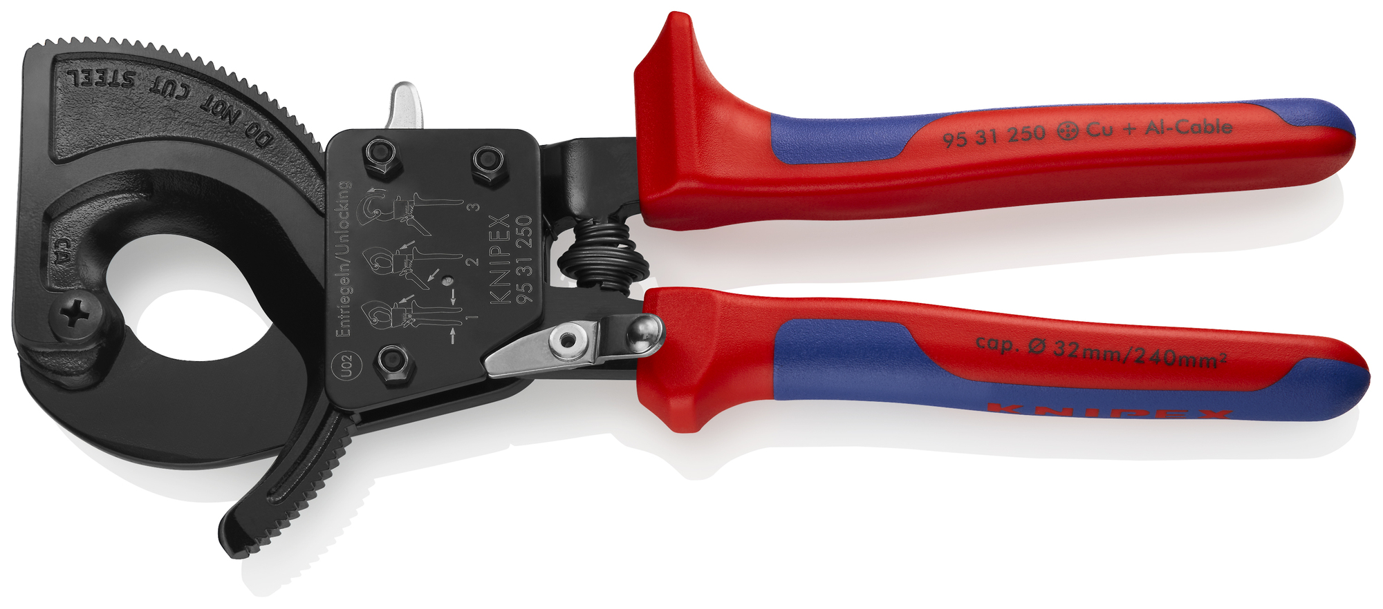Ratcheting Cable Cutters, 10 in., Multi-Component