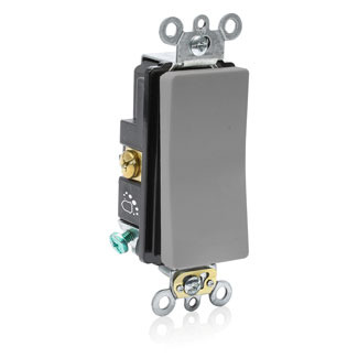A5621-2GY Decora Plus Self-Grounding Standard AC Quiet Switch, 120/277 V AC, 20 A, 1 hp, 2 hp Power Rating