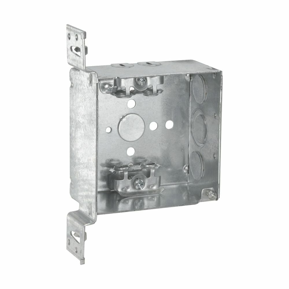 TP440 TP Welded Outlet Box, Steel, 30.3 cu-in Capacity, (8) Knockouts, 4 in H x 4 in W x 2-1/8 in D