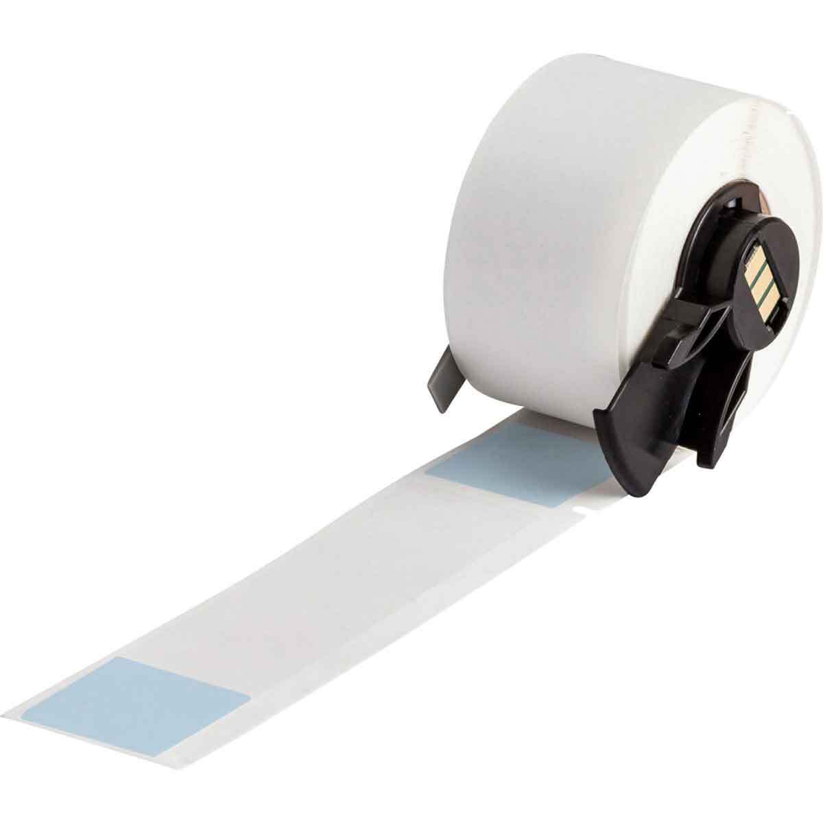M6-23-427-BL Self-Laminating Wrap Around Wire and Cable Label, 1 in L x 1 in W, Blue/Clear, Vinyl