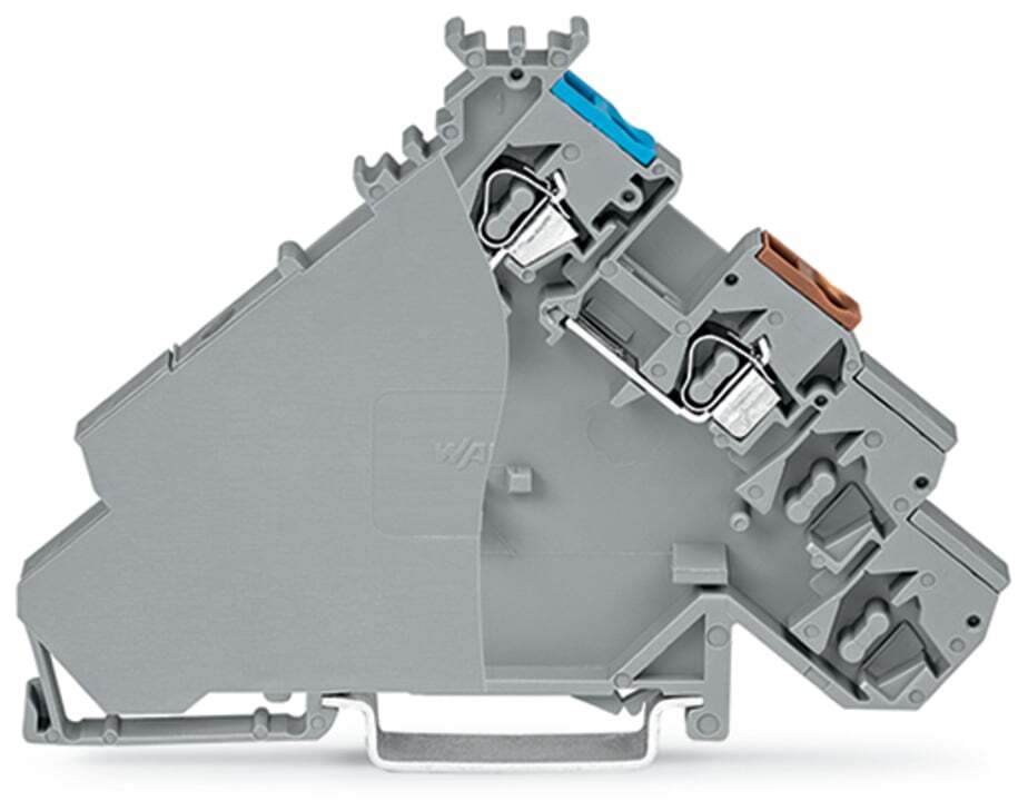 280-587 Operating Tool Actuator Supply Terminal Block, 400 V, 20 A, 28 to 12 AWG Wire, 2 Poles, DIN Rail Mount