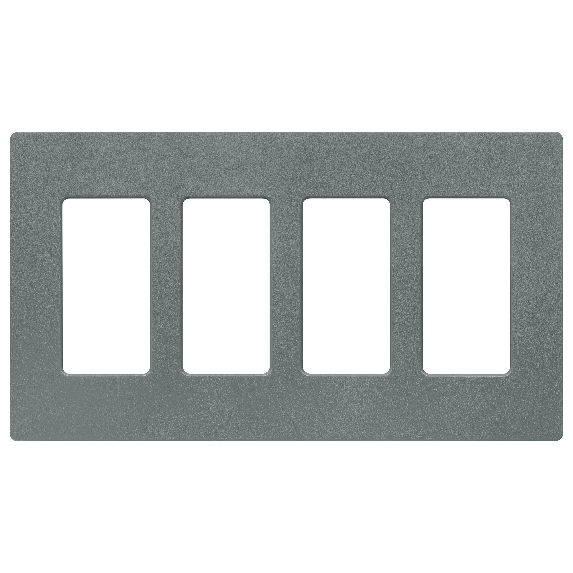 SC-4-SL Claro Wall Plate for Decorator-Style Dimmers, Switches, and Outlets, 4 Gang, Satin, Slate