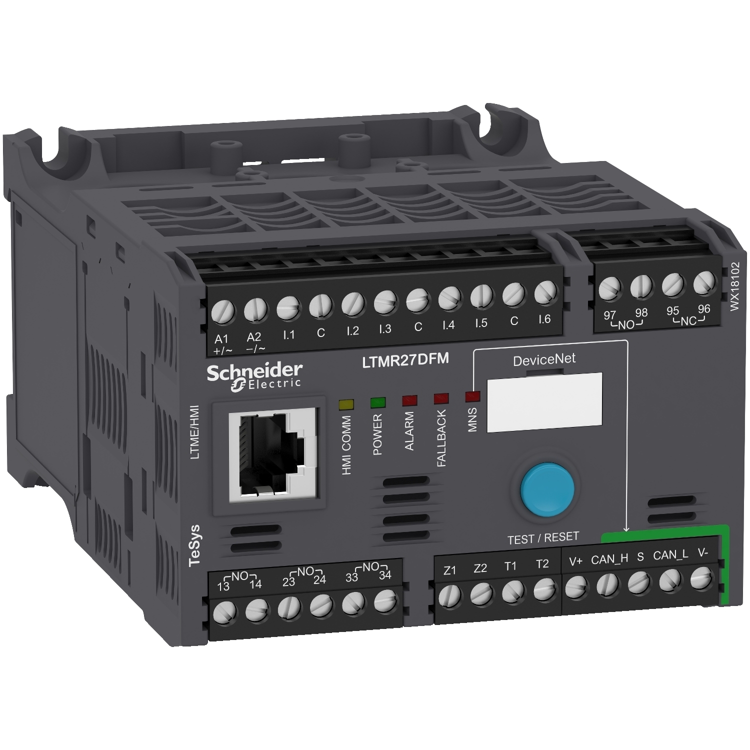 LTMR27DFM TeSys LTMR Motor Controller With DeviceNet Communication Port, 3.1 mA at 100 V AC, 7.5 mA at 240 V AC, 5 A at 250 VAC/5 A at 30 VDC