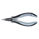 Electronics Pliers-Half Round Tips, ESD Handles, 5 1/4 in., Multi-Component, Polished, Half-Round Jaws