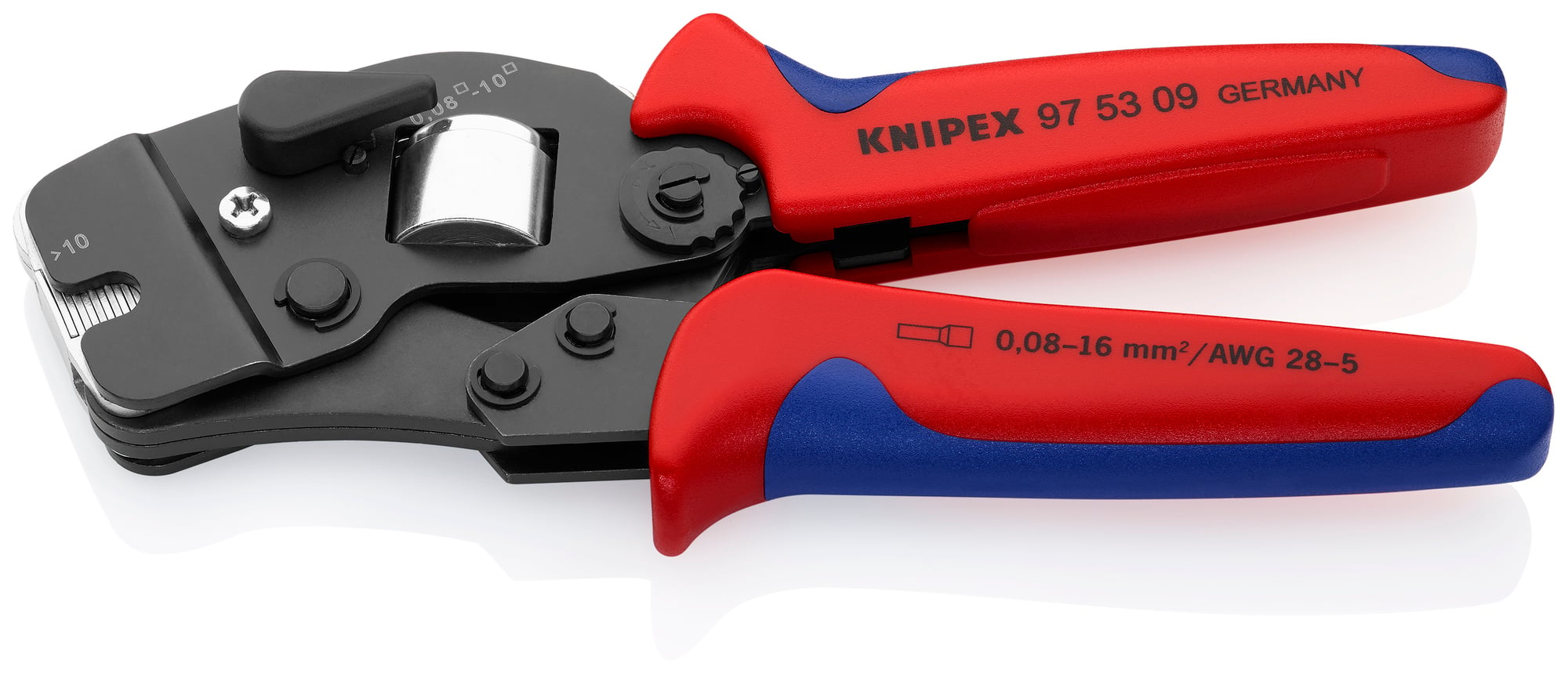 Self-Adjusting Crimping Pliers For Wire Ferrules, 7 1/2 in., Multi-Component, Automatic Square Crimp, 1 Crimp Position