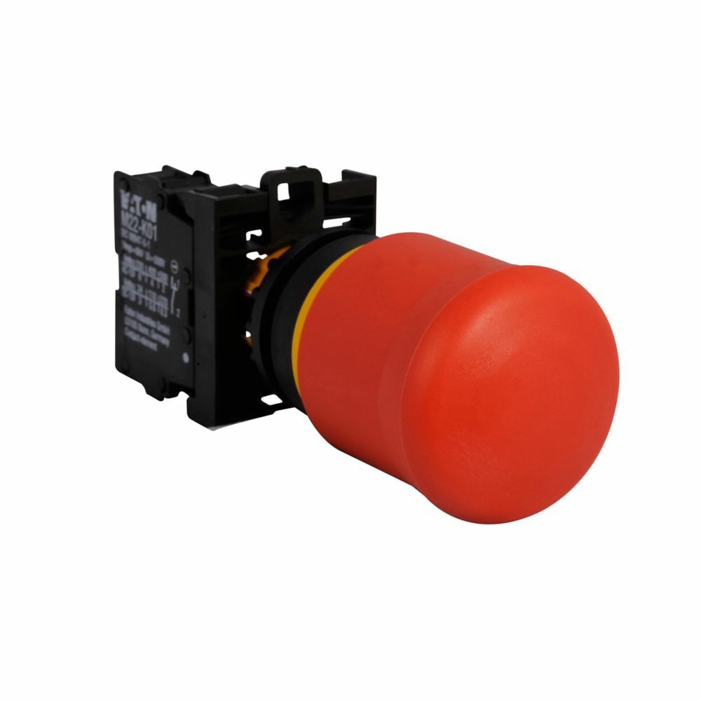 M22-PV-K12 Modular Non-Illuminated Emergency Stop, 22.5 mm, 1NO-2NC Contact, Red