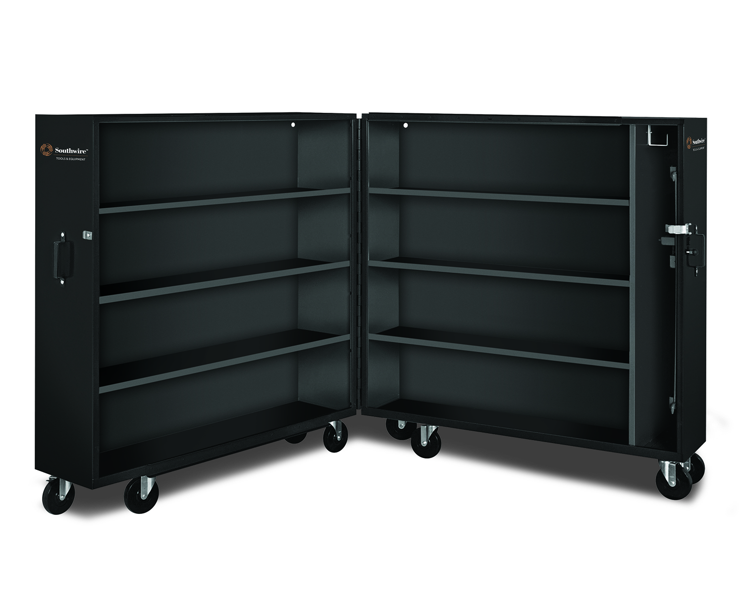 59822701 Bi-Fold Heavy Duty Clamshell Cabinet, 65 in x 120 in W x 14 in D, 64.8 cu-ft Storage