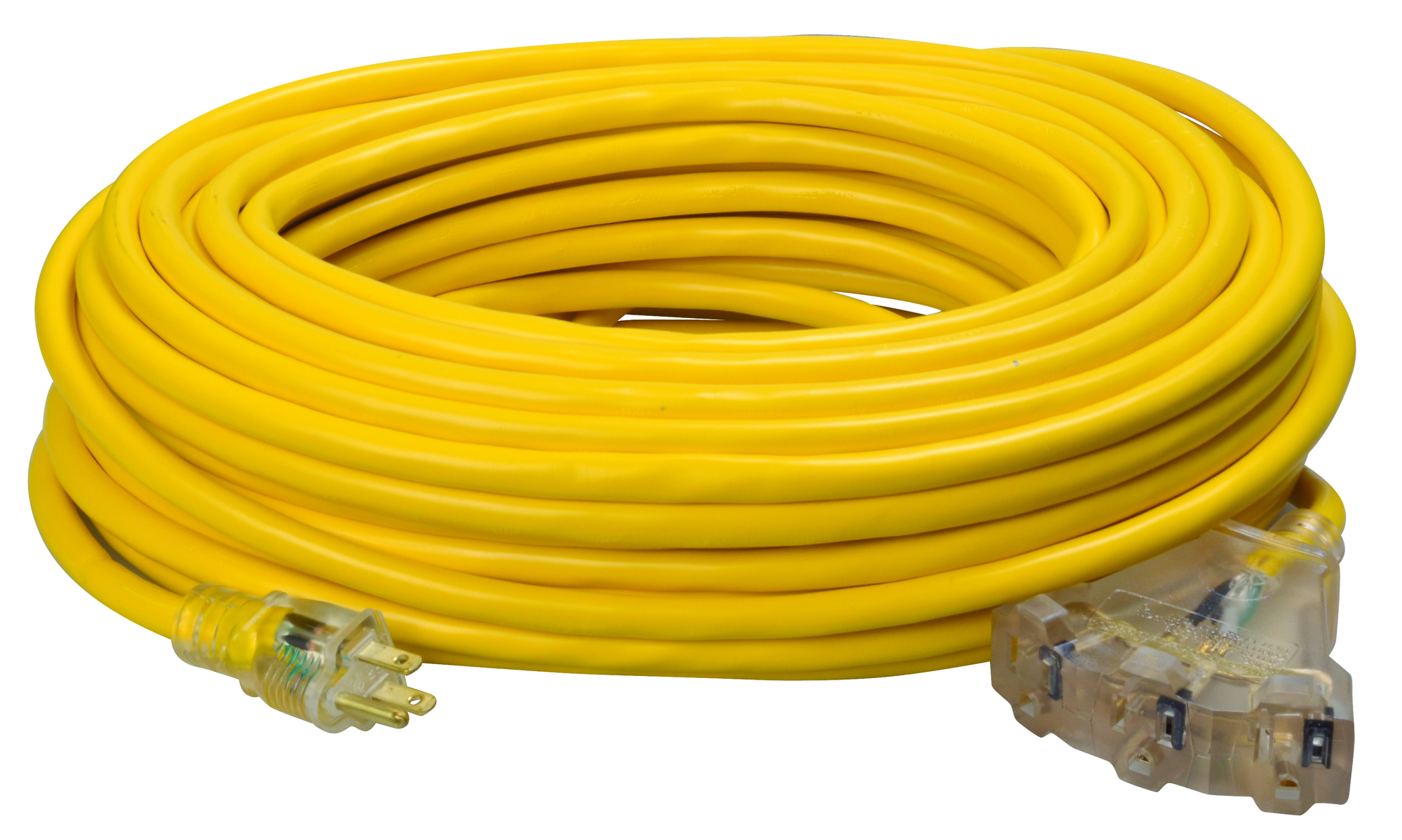 4189SW8802 Tri-Source Type SJTW Extension Cord With Lighted End, 125 V AC, (3) 12 AWG Bare Copper Conductor, 100 ft L