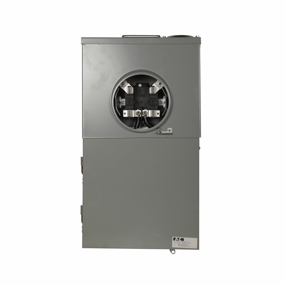 MBT48B150BTS Residential Meter Breaker All-in-ones, 150 Amp, C Aluminum, NEMA 3R, Bottom and Top, #6-350 kcm22 kAIC, #6-350 kcmCSR2150 Surface Mounting, 8, 4 Jaw, 1, 4, 1 Phase, Ringless, 120/240V