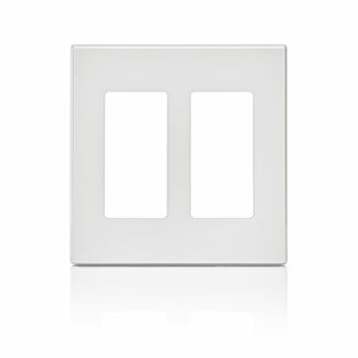 80309-SW Decora Plus Screwless Standard Size Wall Plate, 2 Gangs, 4.56 in W x 4.61 in H, Polycarbonate, White