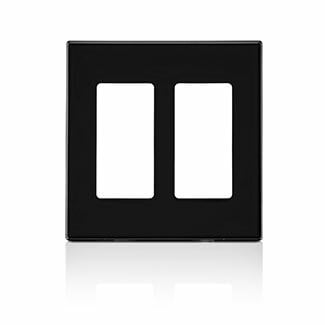 80309-SE Decora Screwless Standard Size Wall Plate, 2 Gangs, 4.56 in W x 4.61 in H, Polycarbonate, Black