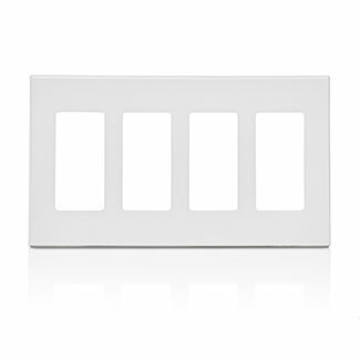 80312-SW Decora Plus Screwless Standard Size Wall Plate, 4 Gangs, 8.18 in W x 4.61 in H, Polycarbonate, White