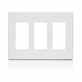80311-SW Decora Plus Screwless Standard Size Wall Plate, 3 Gangs, 6.37 in W x 4.61 in H, Polycarbonate, White