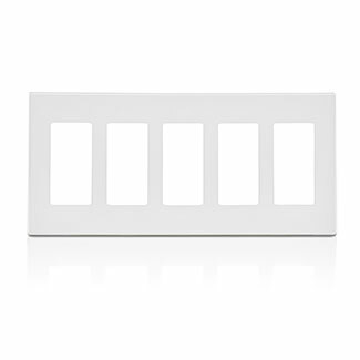 80321-SW Decora Plus Screwless Standard Size Wall Plate, 5 Gangs, 9.99 in W x 4.61 in H, Polycarbonate, White