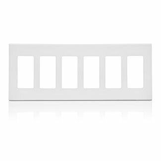 80326-SW Decora Plus Screwless Standard Size Wall Plate, 6 Gangs, 11.8 in W x 4.61 in H, Polycarbonate, White
