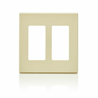 80309-SI Decora Screwless Standard Size Wall Plate, 2 Gangs, 4.56 in W x 4.61 in H, Polycarbonate, Ivory