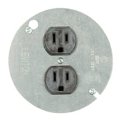 1228 1-Phase Duplex Straight Blade Receptacle With Ears, 4 in Metal Cover, 125 V AC, 15 A, 2 Poles, 3 Wires, Brown