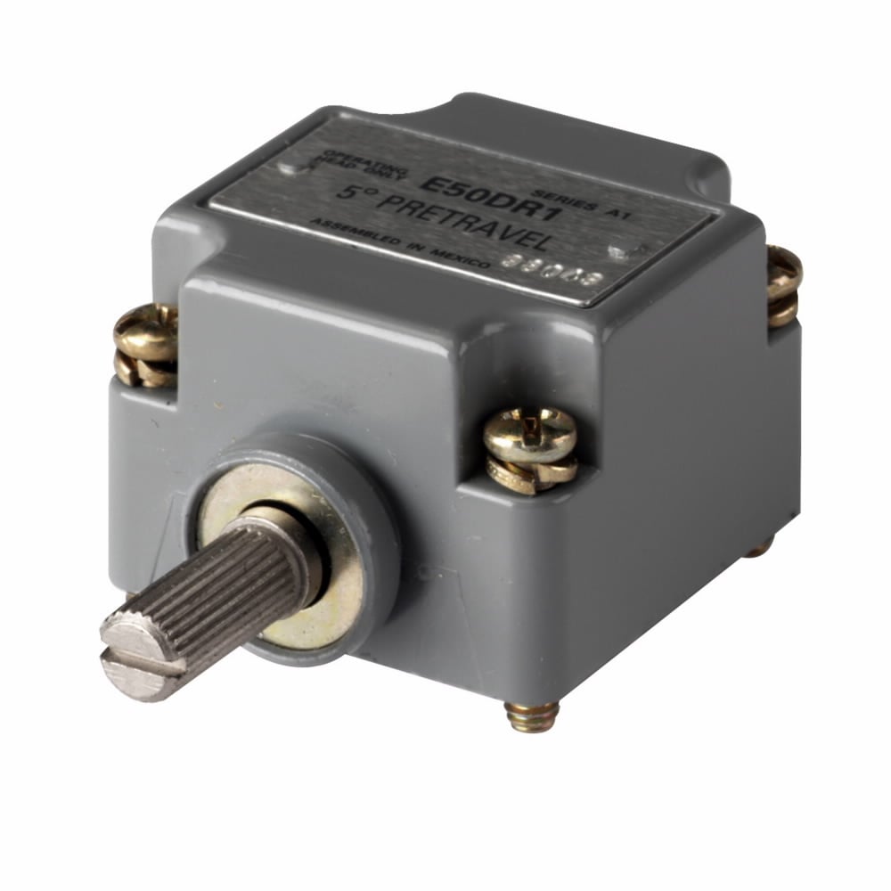 E50DR1 Limit Switch Head, Side Rotary 0.63 in L Actuator, For Use With E50 Series Heavy Duty Plug-In Side Rotary Limit Switch, NEMA 1/3/3S/4/4X/6/6P/13 NEMA Rating